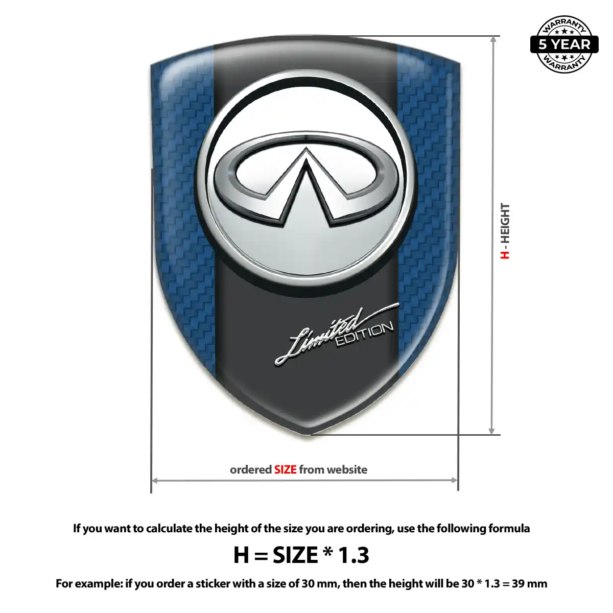 Infiniti Resin Badge Sticker Deluxe Edition
