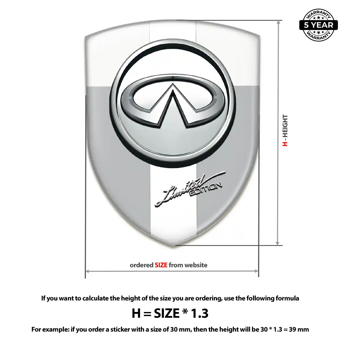 Infiniti Resin Badge Sticker Elite Edition