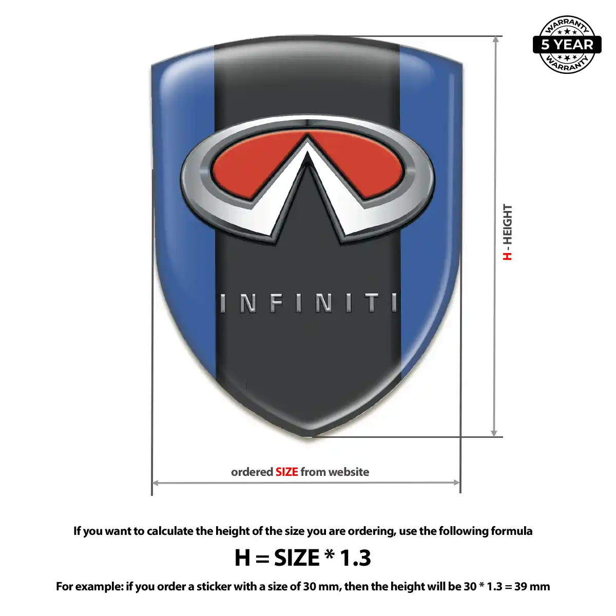 Infiniti Resin Badge Sticker Interior Luxe