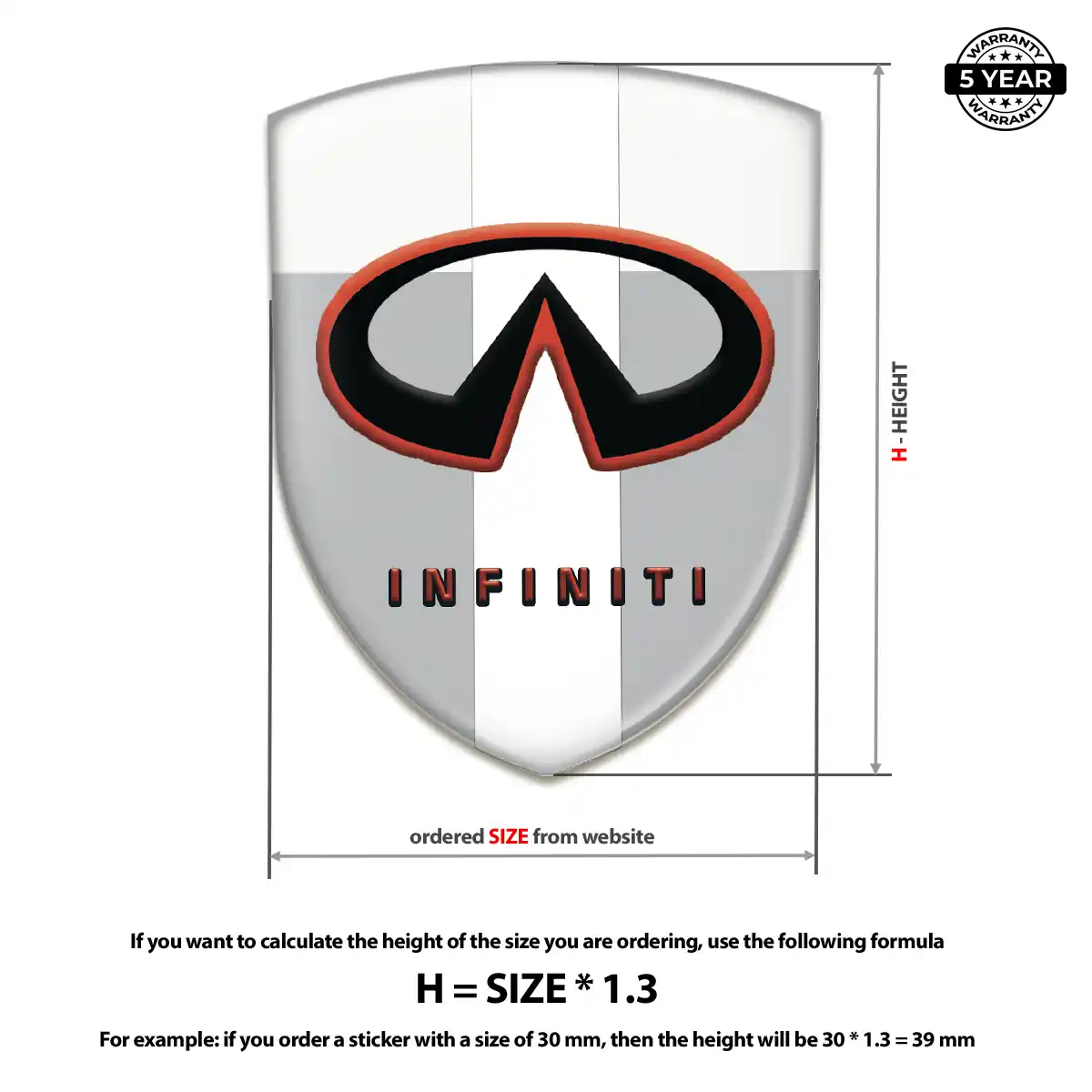 Infiniti Resin Badge Sticker Noble Edition