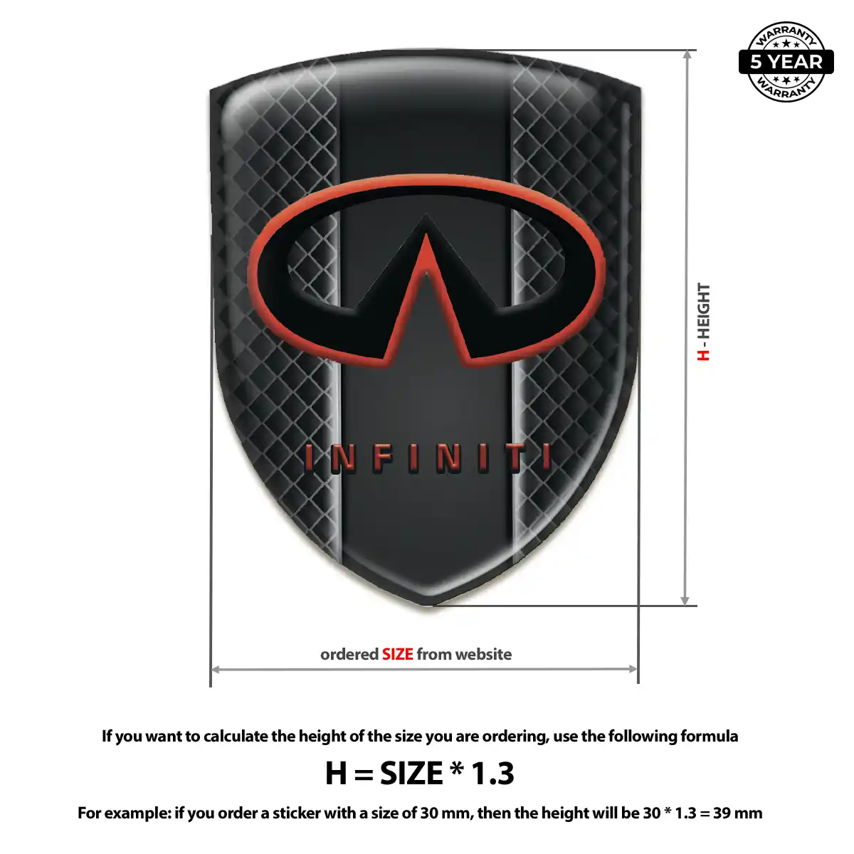 Infiniti Resin Badge Sticker Opulent Line