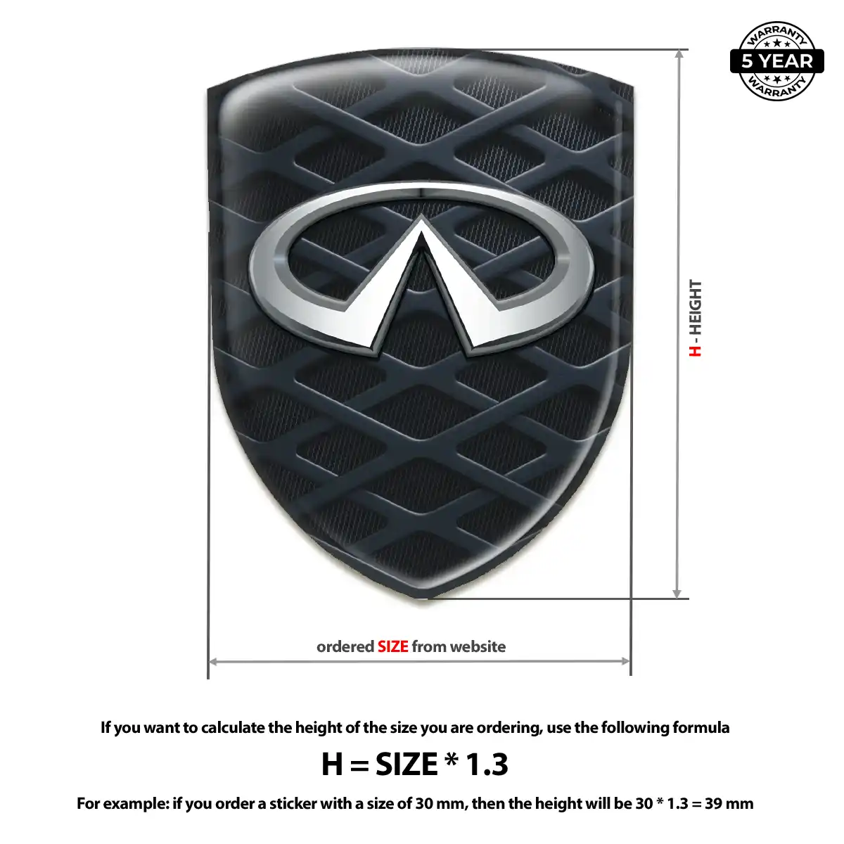 Infiniti Resin Badge Sticker Outer Style
