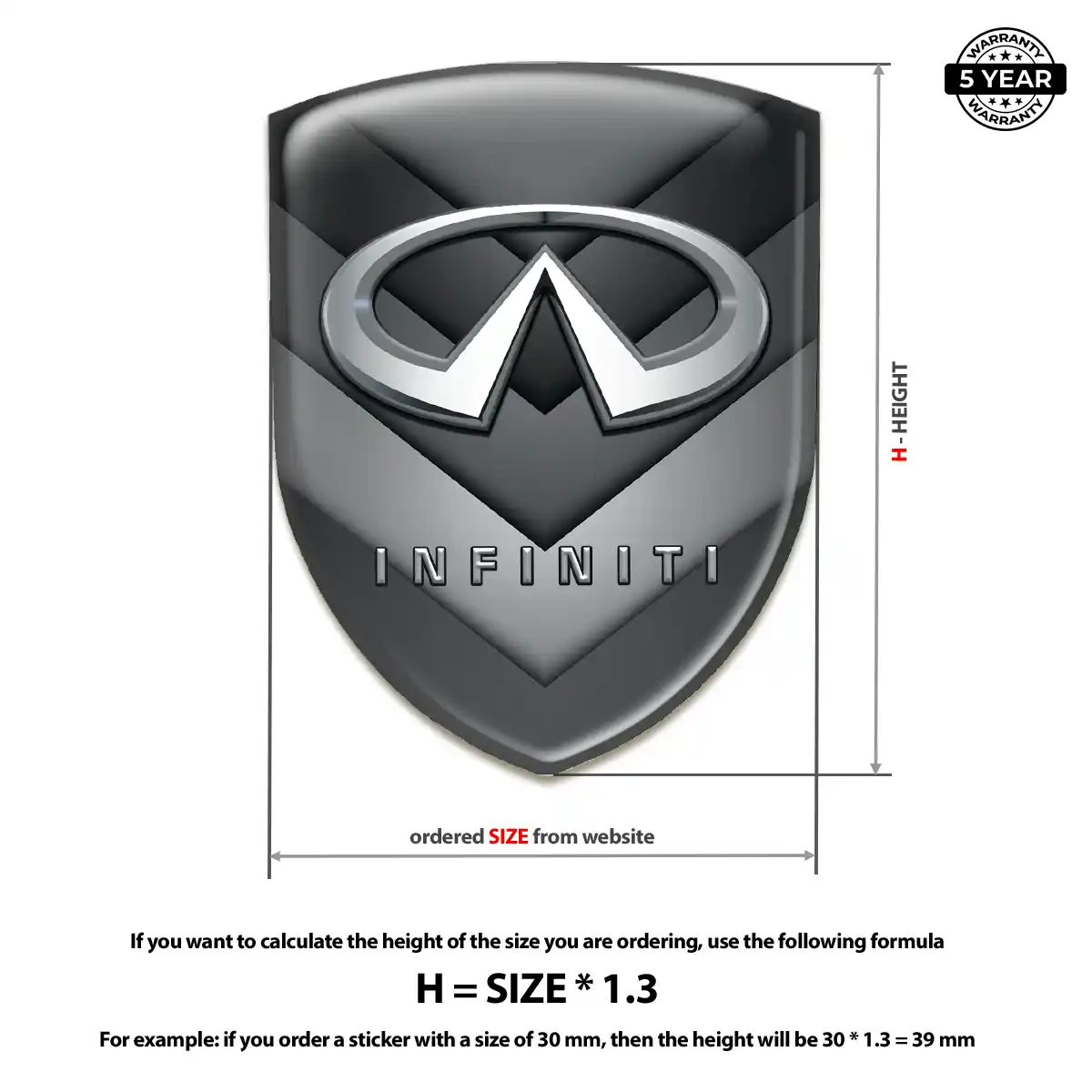 Infiniti Resin Badge Sticker Performance Style