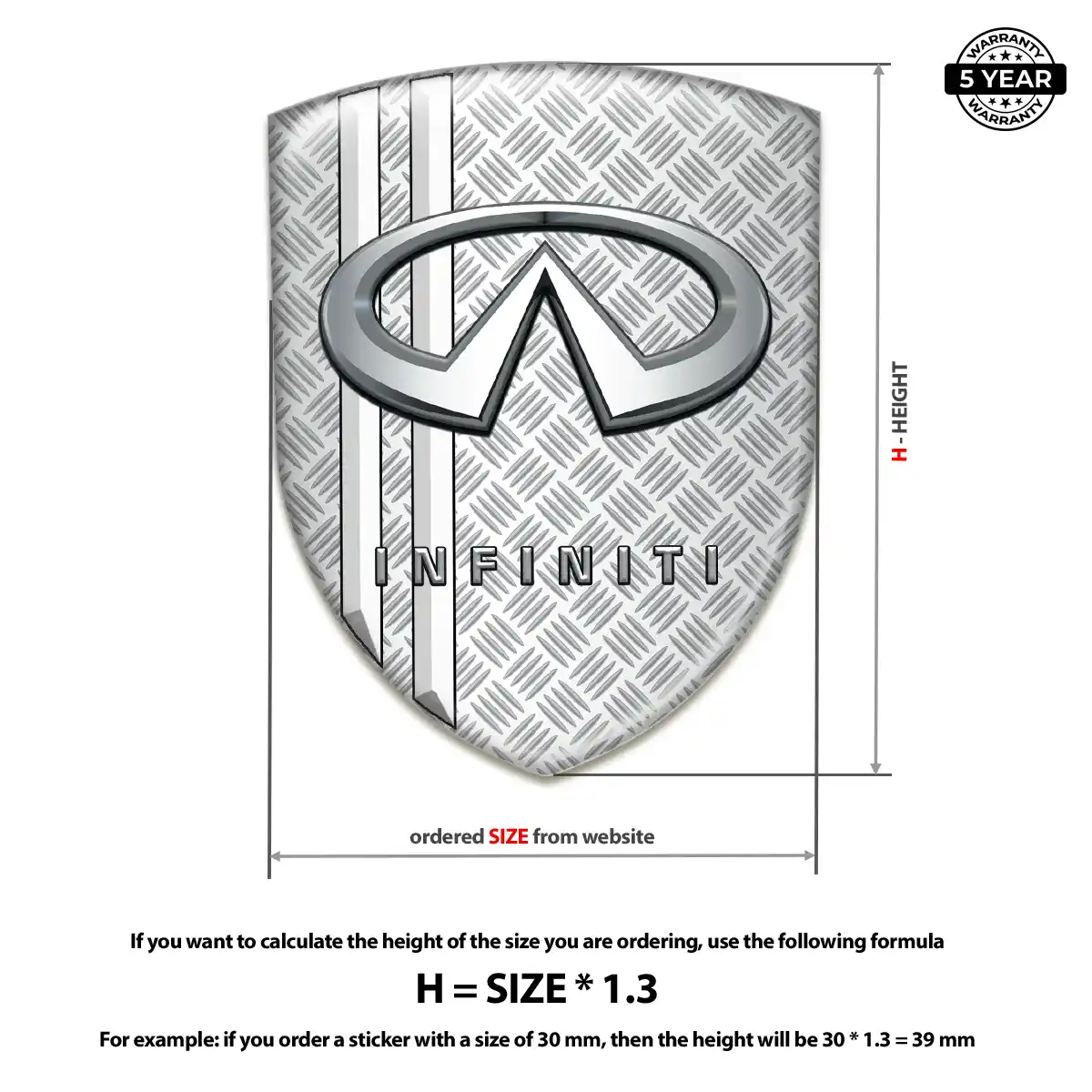 Infiniti Resin Badge Sticker Prestige Line