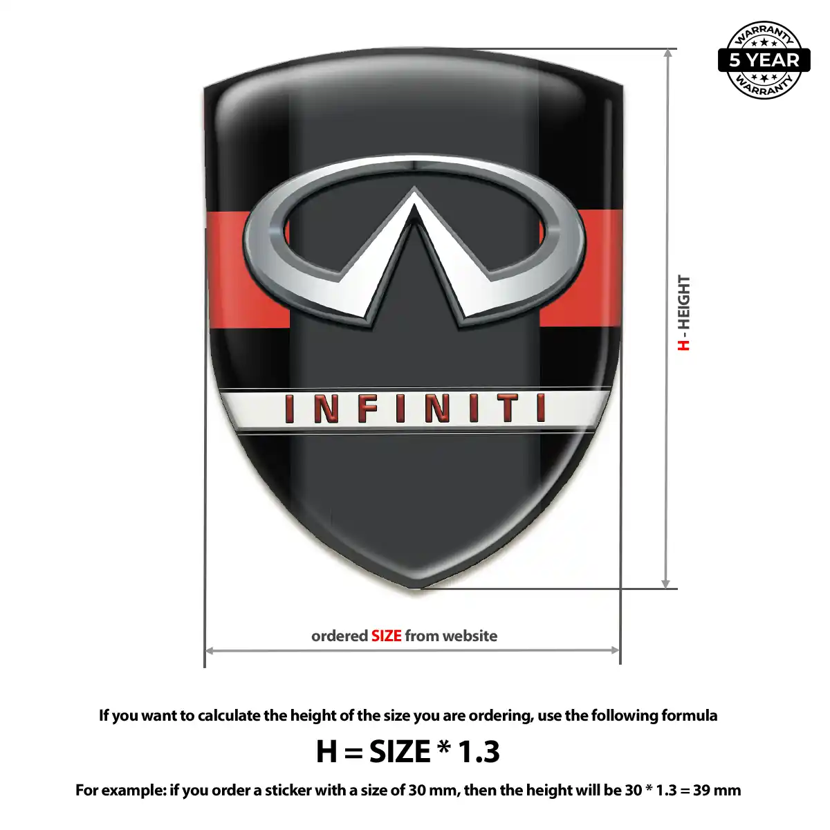 Infiniti Resin Badge Sticker Prime Quality