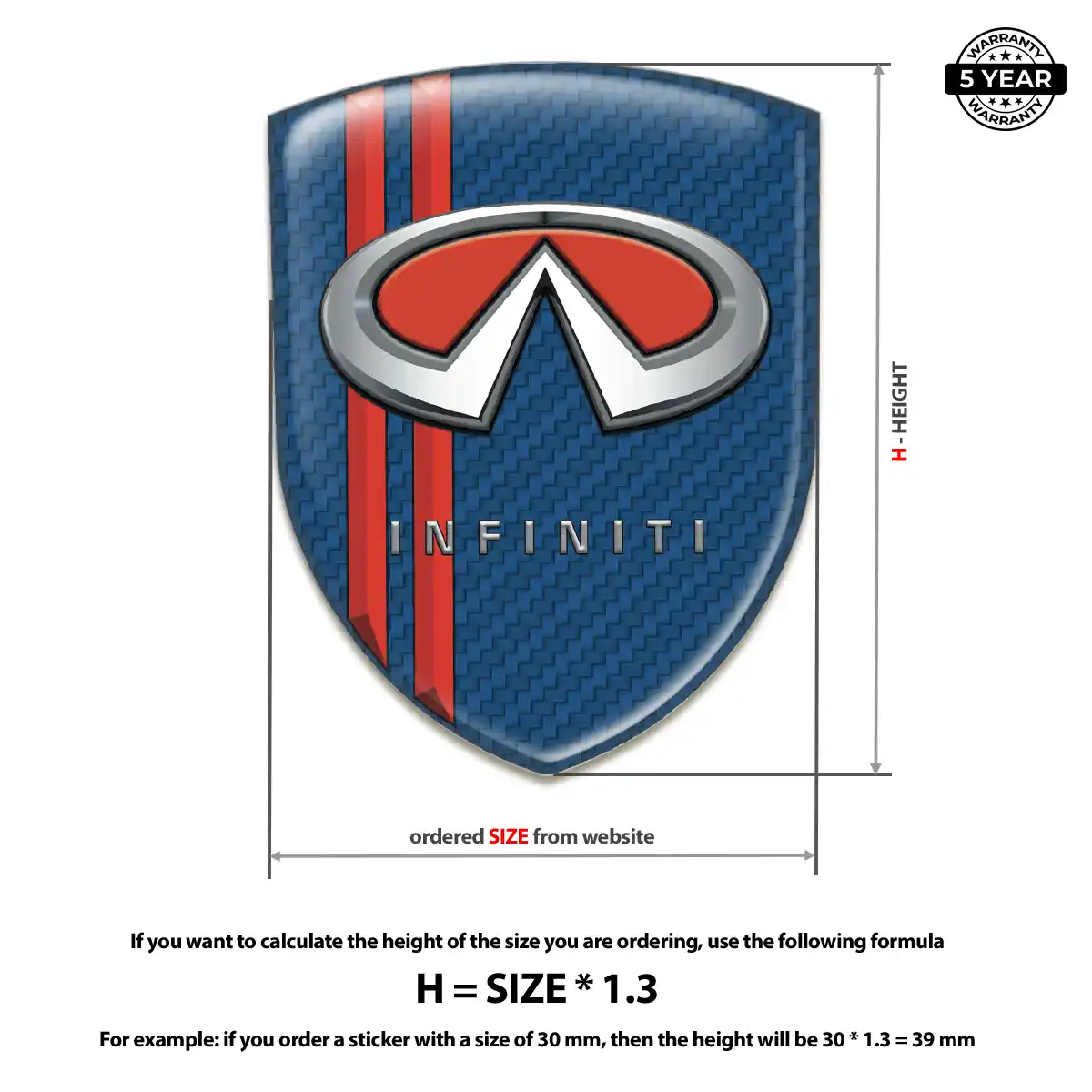 Infiniti Resin Badge Sticker Refined Design