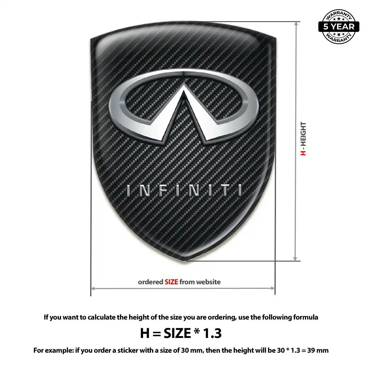 Infiniti Resin Badge Sticker Resin Luxe