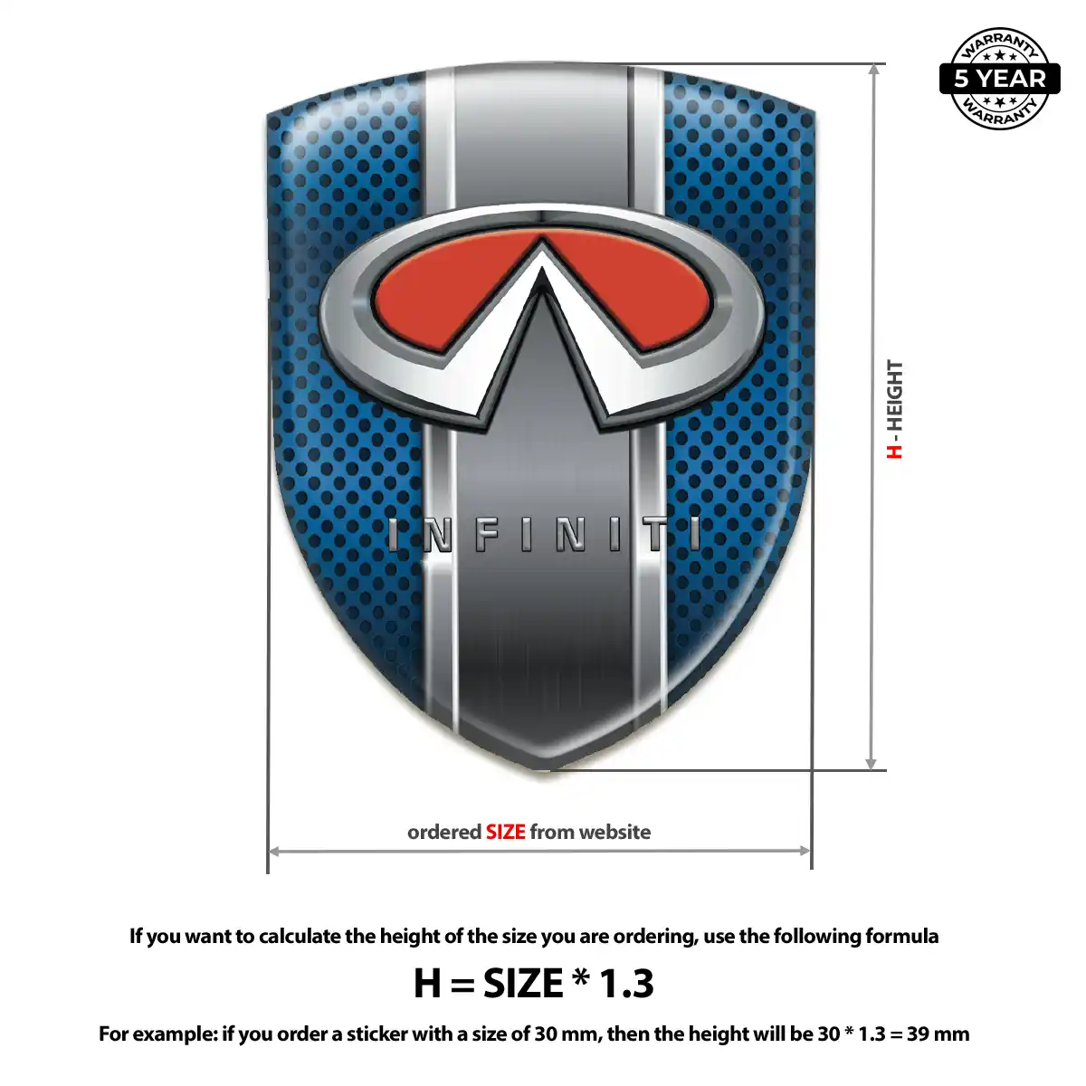 Infiniti Resin Badge Sticker Street Tuning