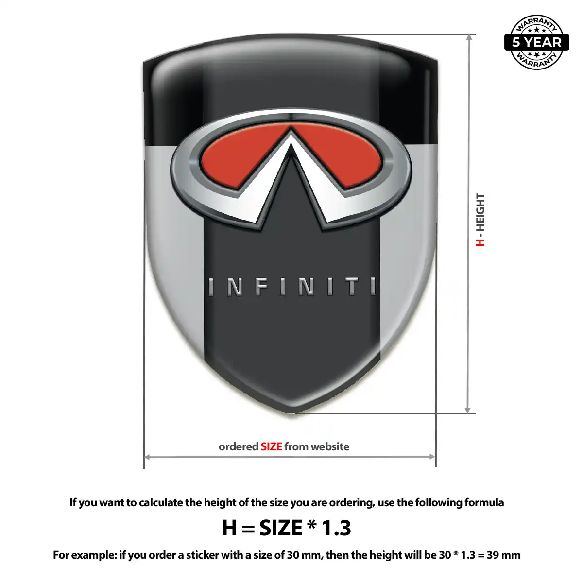 Infiniti Resin Badge Sticker Superior Craft