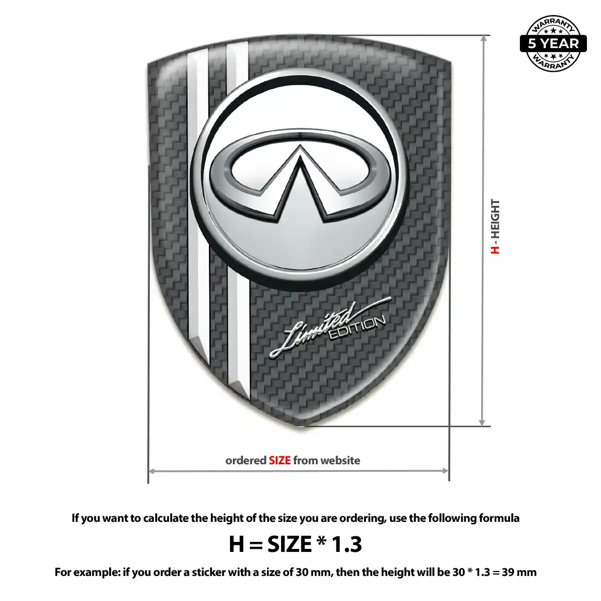 Infiniti Resin Domed Sticker Auto Tuning