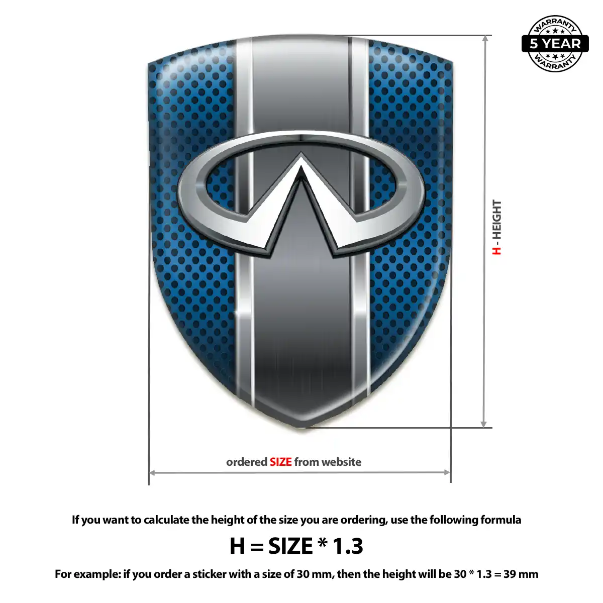 Infiniti Resin Domed Sticker Cabin Style