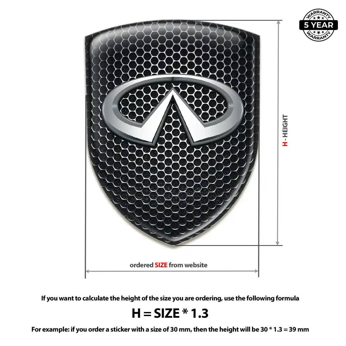 Infiniti Resin Domed Sticker Elite Edition