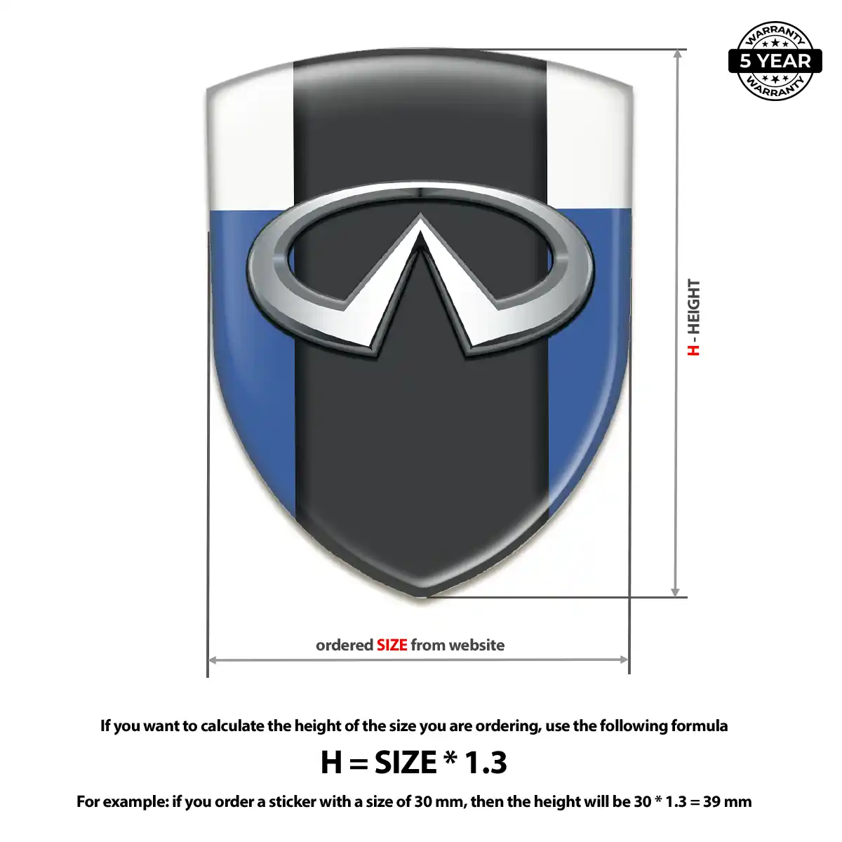 Infiniti Resin Domed Sticker Exterior Luxe