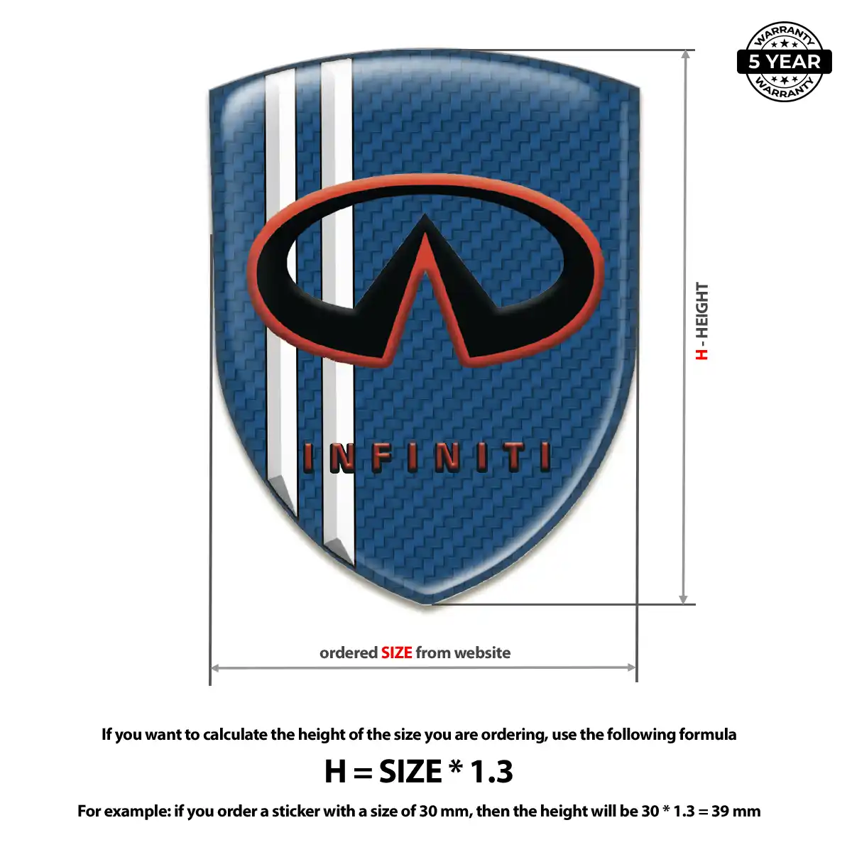Infiniti Resin Domed Sticker Interior Elegance