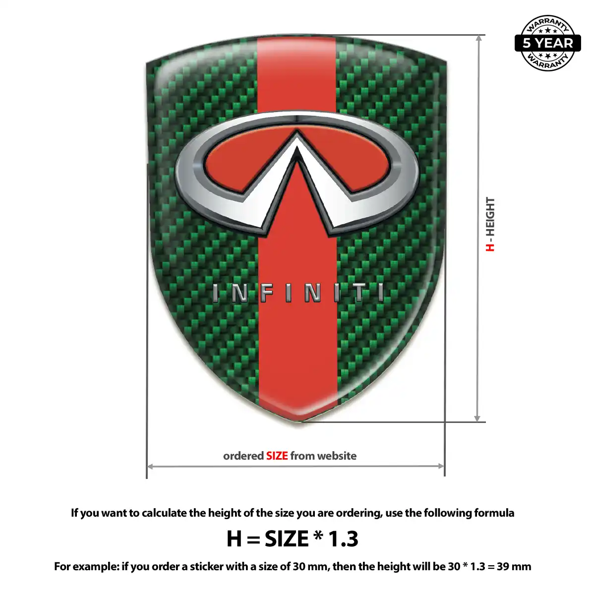 Infiniti Resin Domed Sticker Interior Luxe