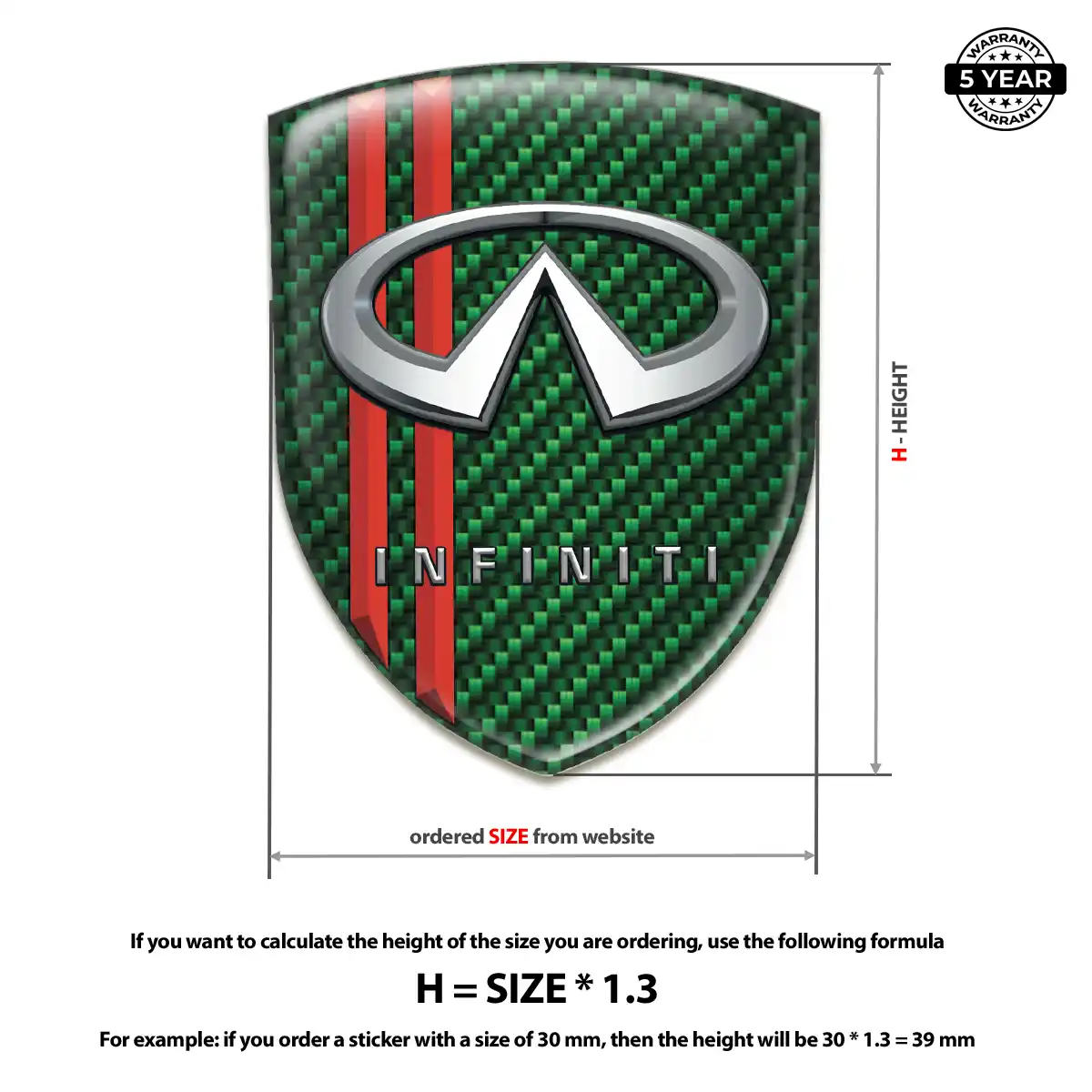 Infiniti Resin Domed Sticker Opulent Line
