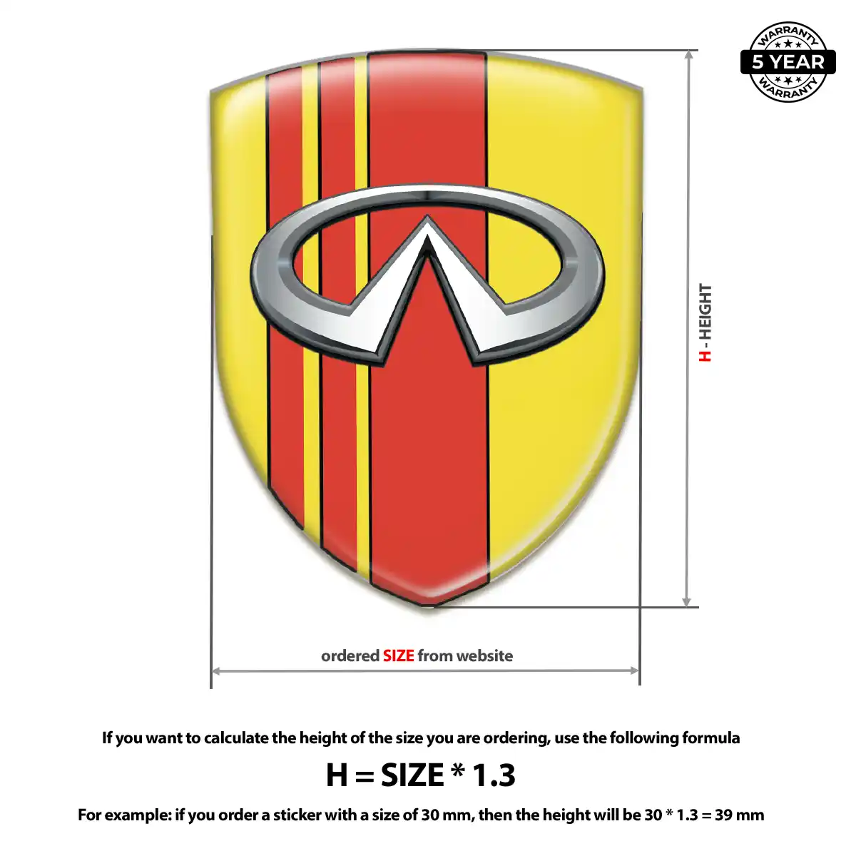 Infiniti Resin Domed Sticker Outer Style
