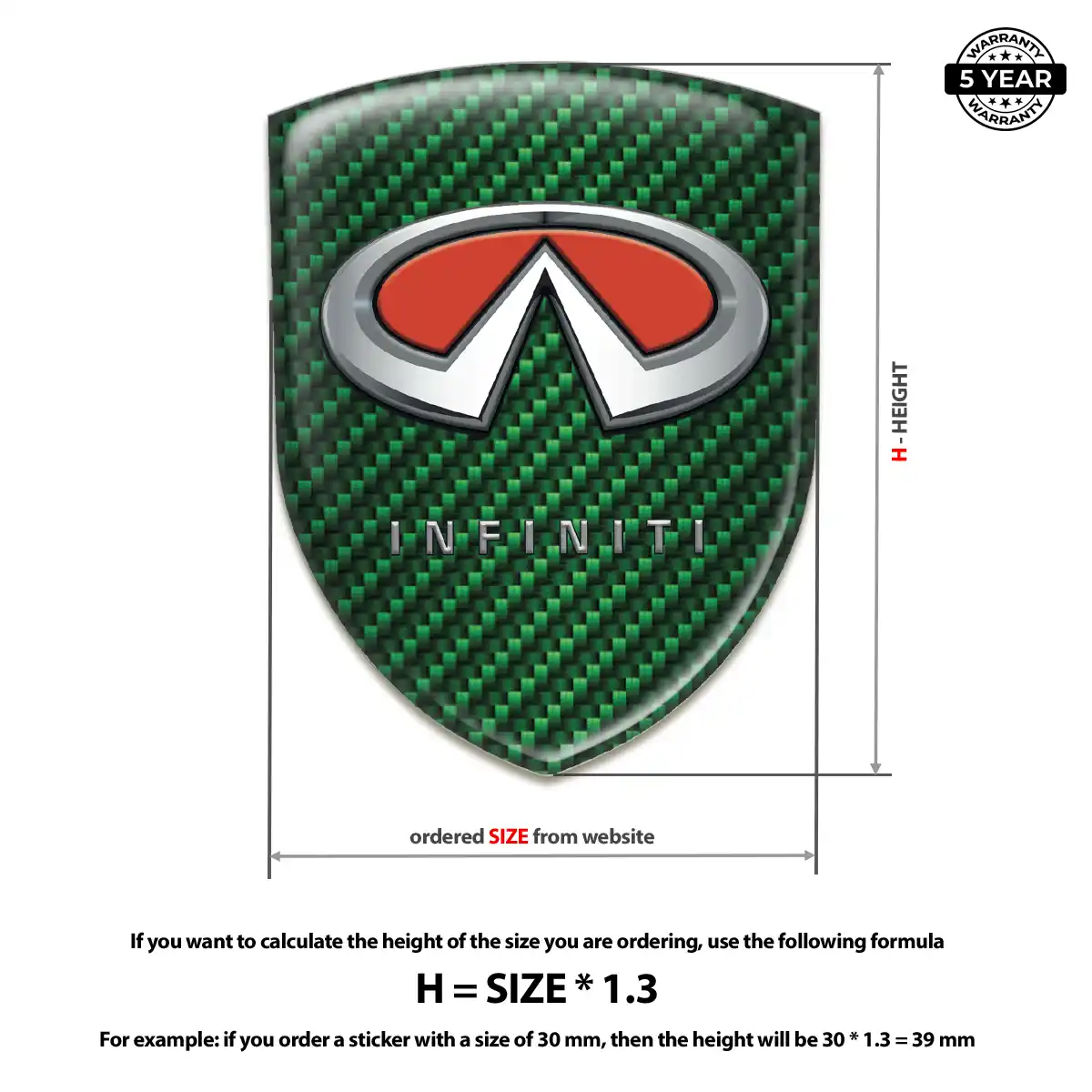 Infiniti Resin Domed Sticker Performance Style