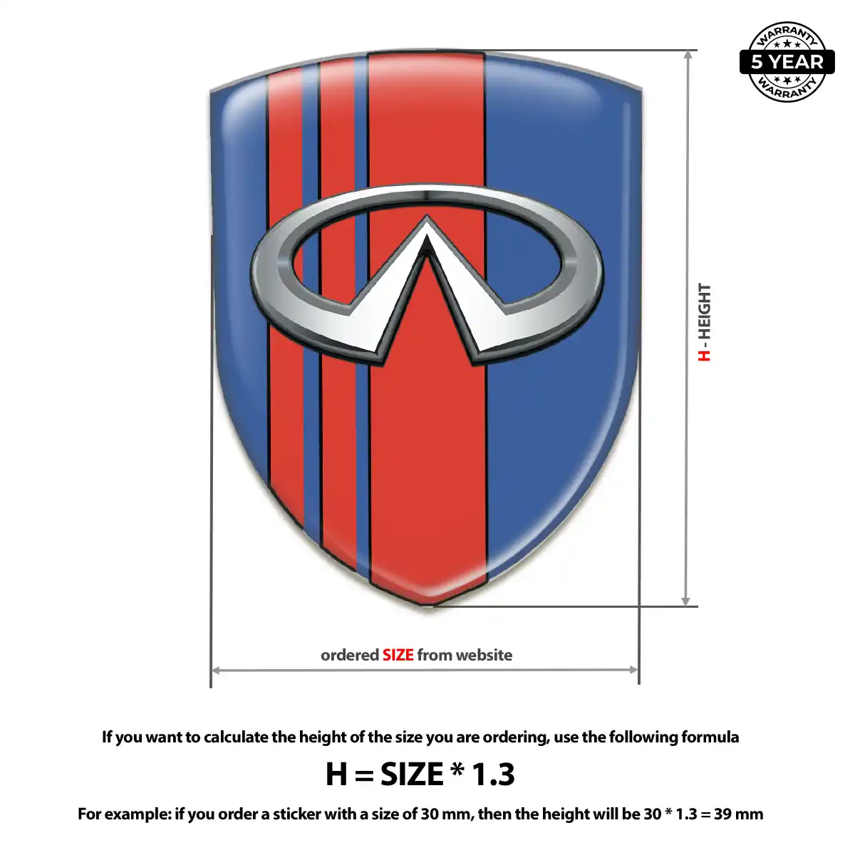 Infiniti Resin Domed Sticker Premium Dome