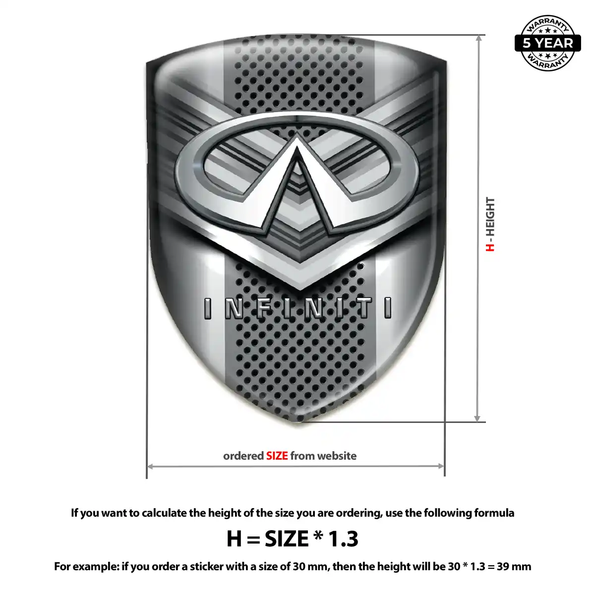 Infiniti Resin Domed Sticker Prestige Line