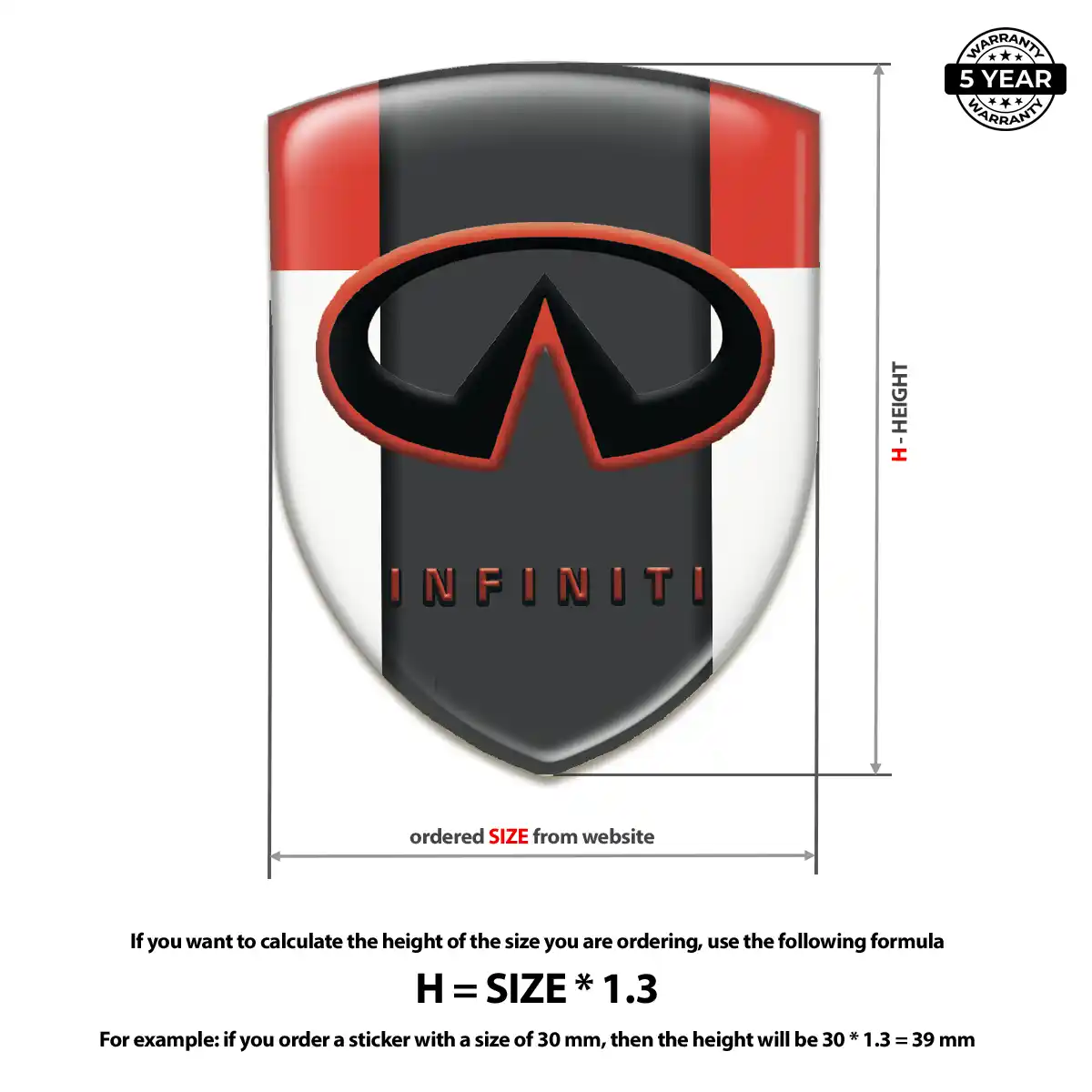 Infiniti Resin Domed Sticker Prime Quality