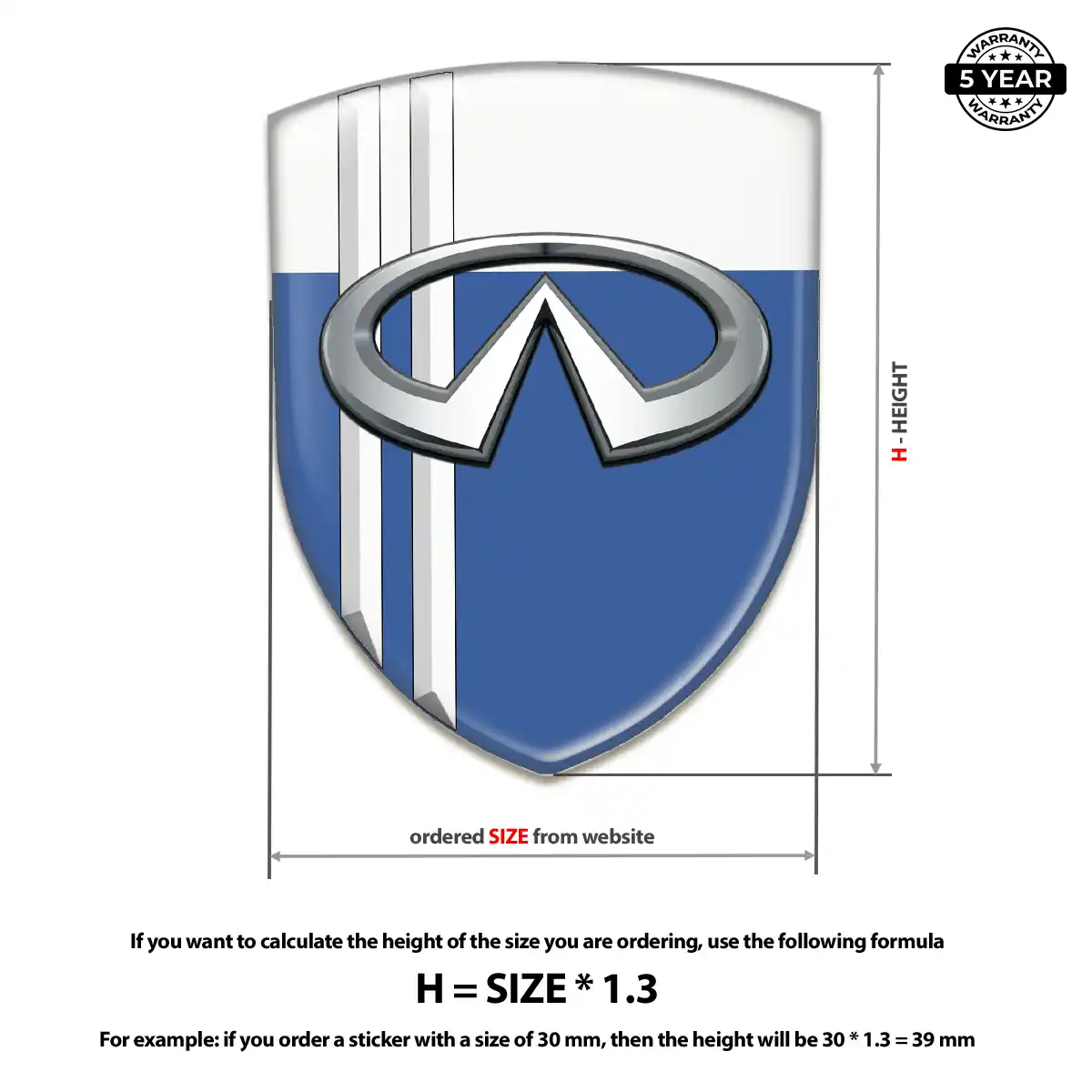 Infiniti Resin Domed Sticker Refined Design