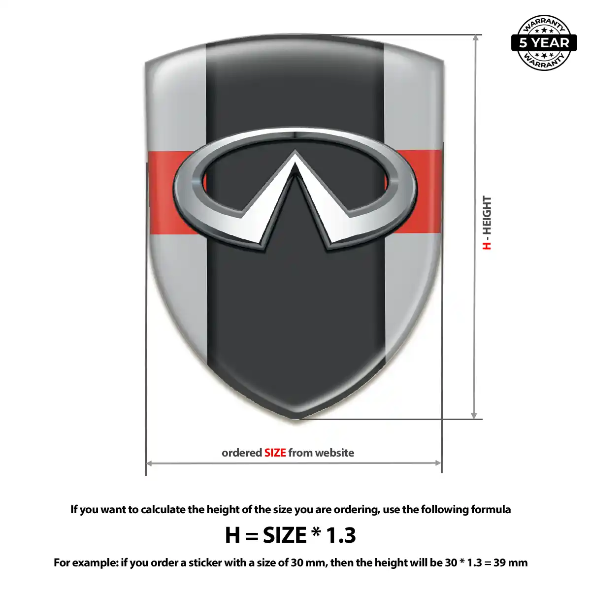 Infiniti Resin Domed Sticker Resin Elite