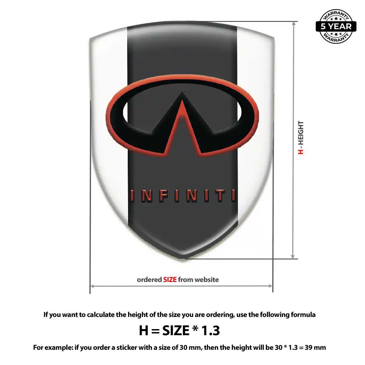Infiniti Resin Domed Sticker Resin Luxe