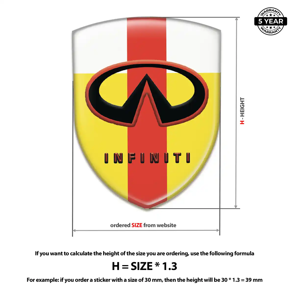 Infiniti Resin Domed Sticker Signature Grade