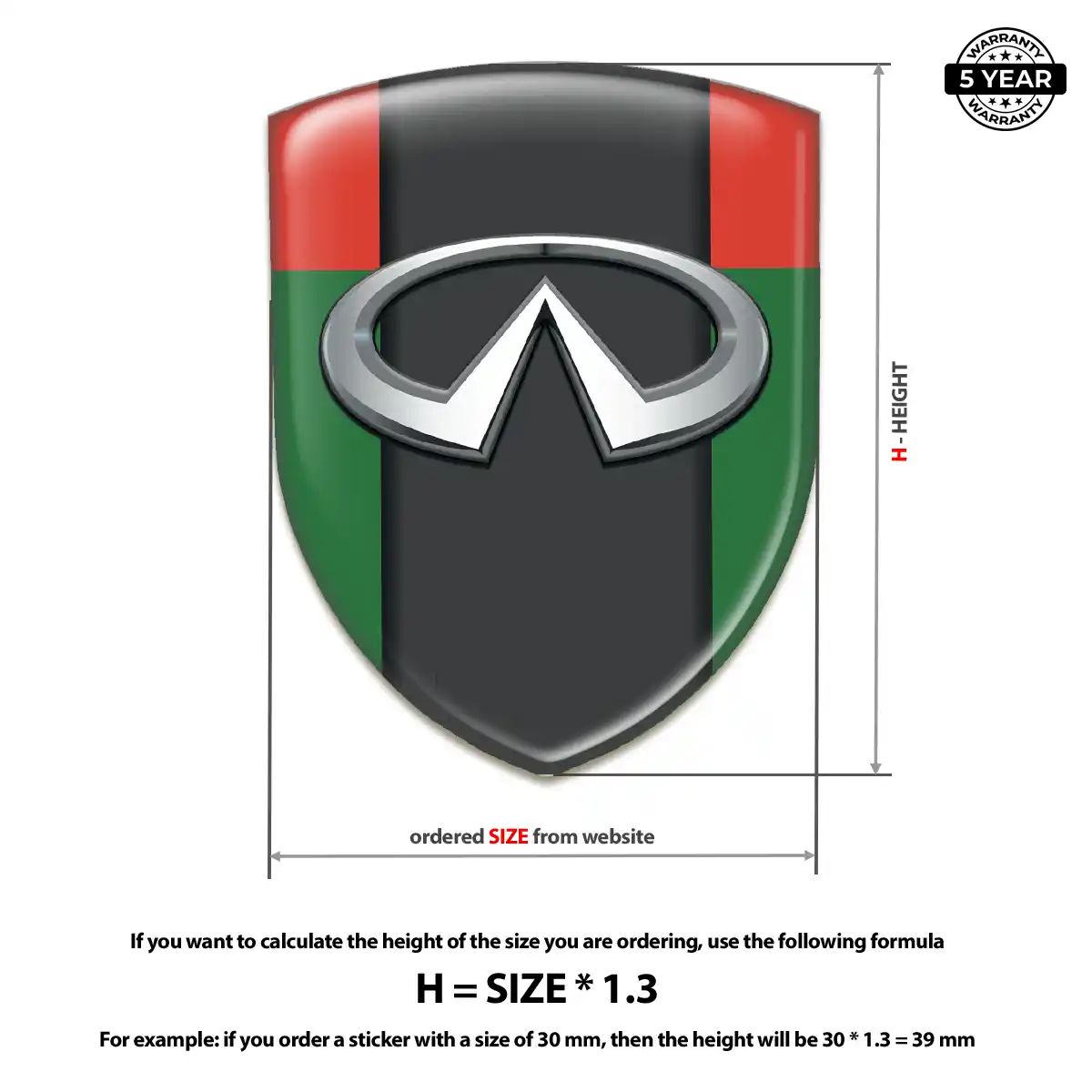 Infiniti Resin Domed Sticker Sport Tuning