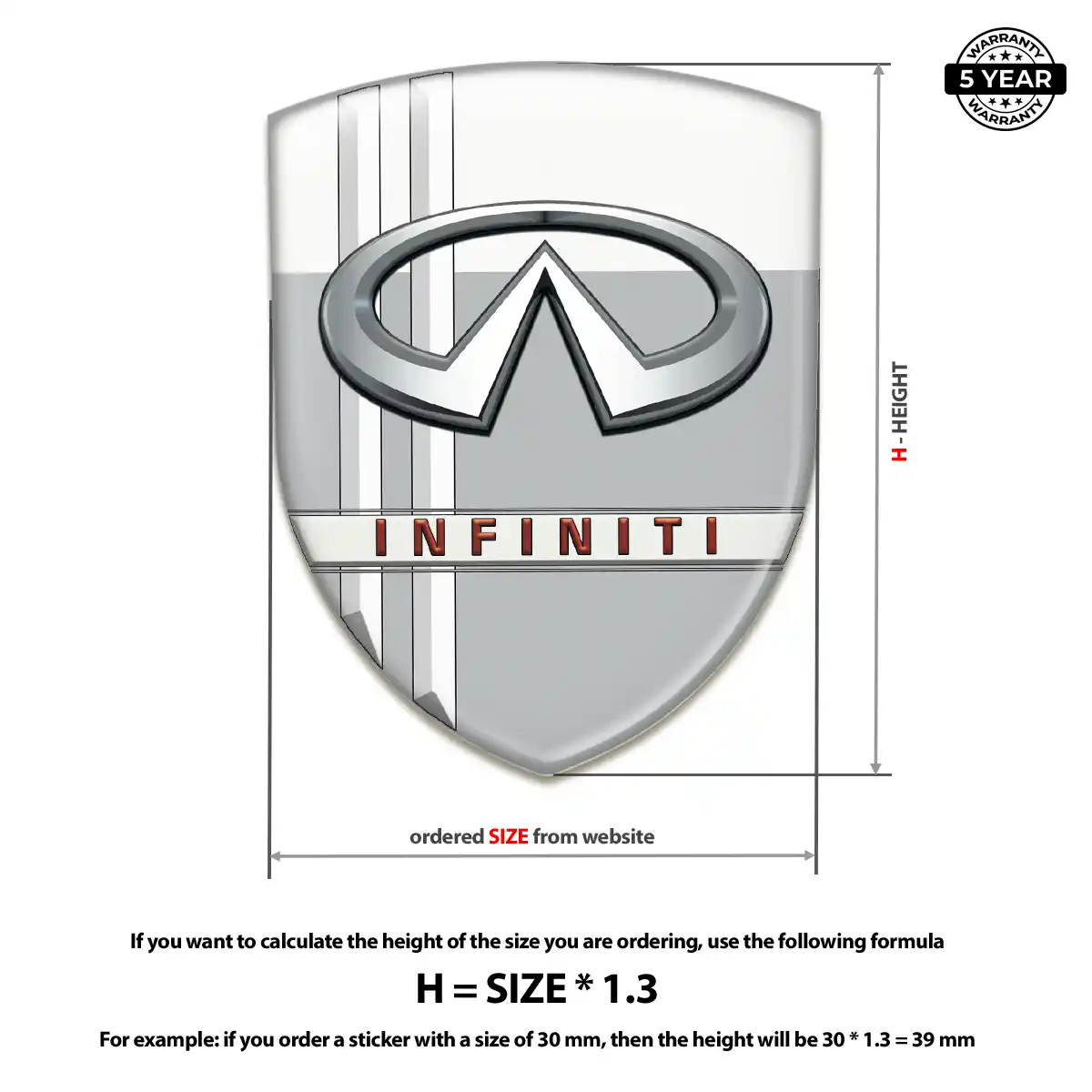 Infiniti Resin Emblem Sticker Elite Finish