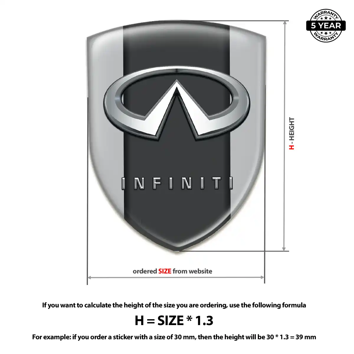 Infiniti Resin Emblem Sticker Exterior Luxe