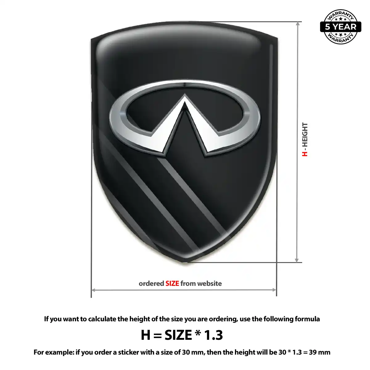 Infiniti Resin Emblem Sticker Interior Elegance