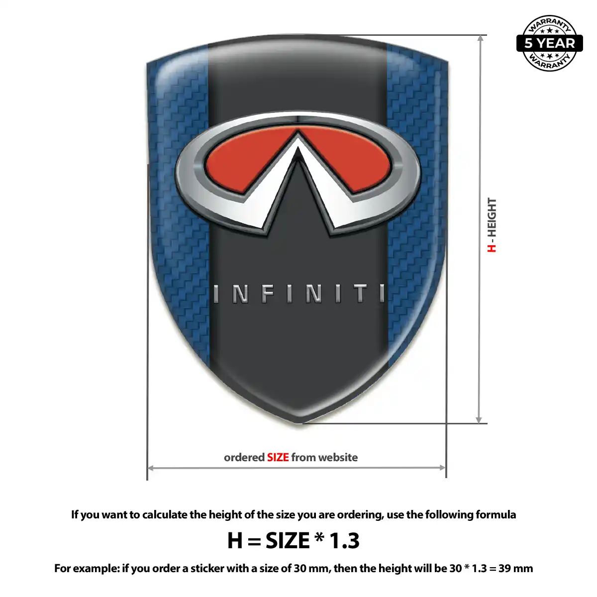 Infiniti Resin Emblem Sticker Opulent Line