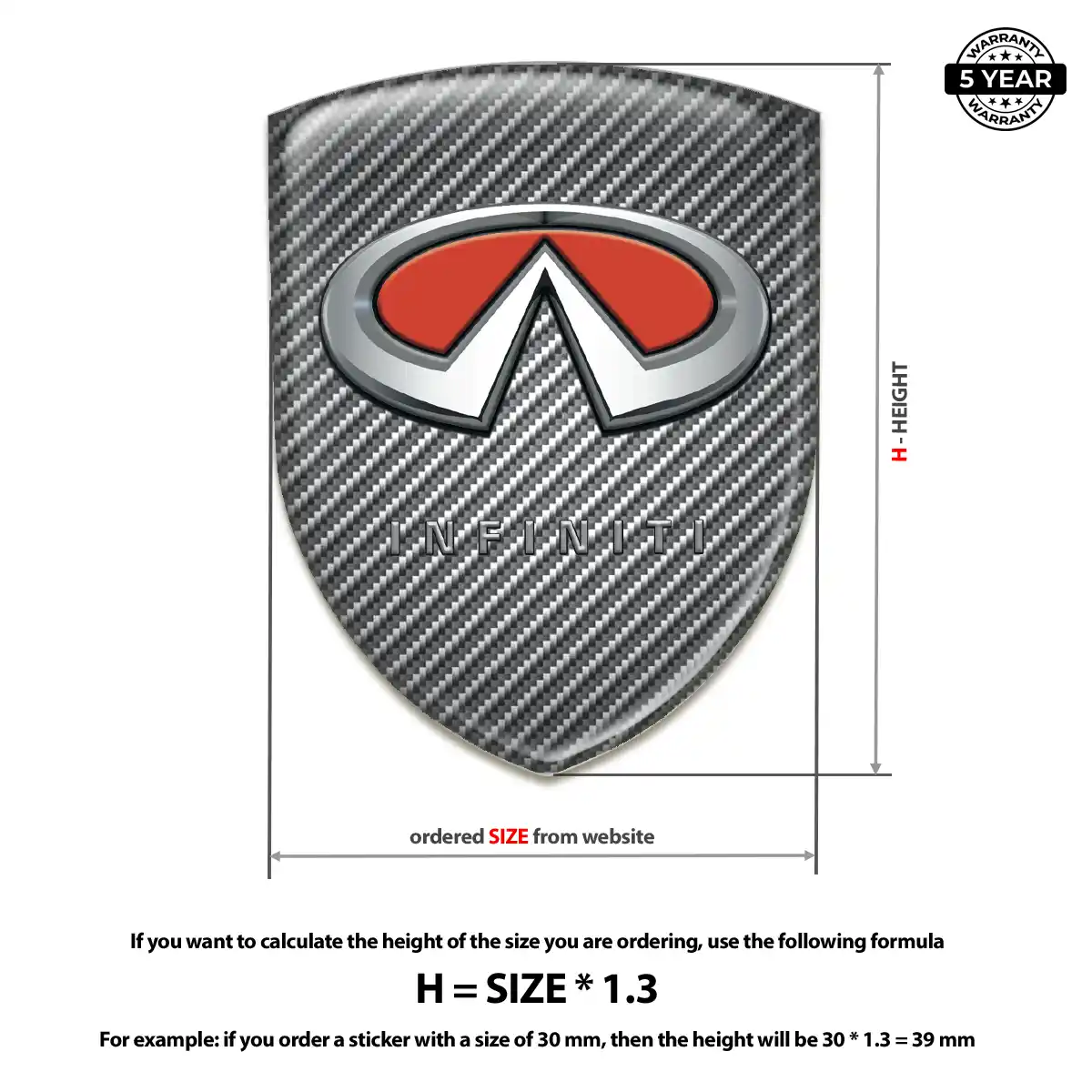 Infiniti Resin Emblem Sticker Premium Dome