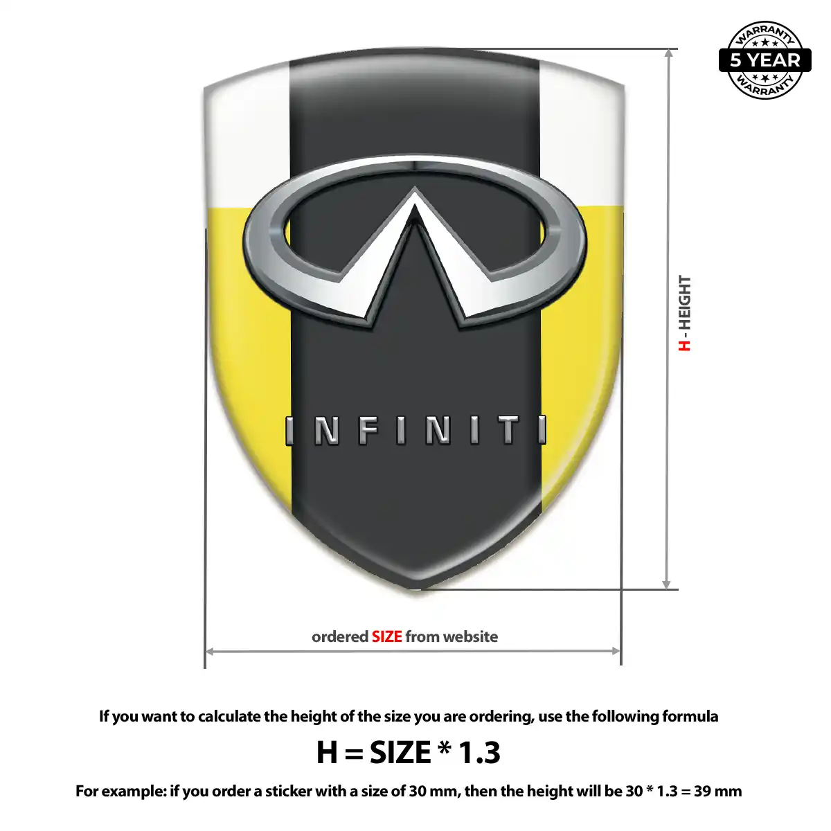 Infiniti Resin Emblem Sticker Prestige Line