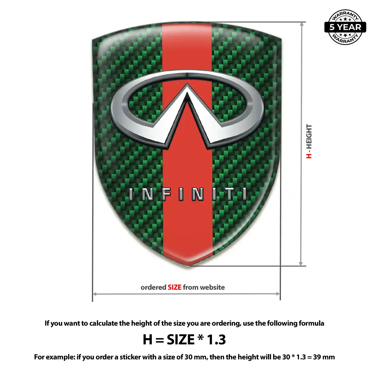 Infiniti Resin Emblem Sticker Prime Quality