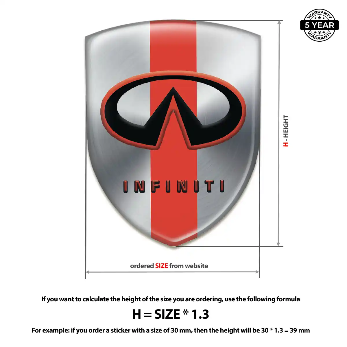 Infiniti Resin Emblem Sticker Refined Design