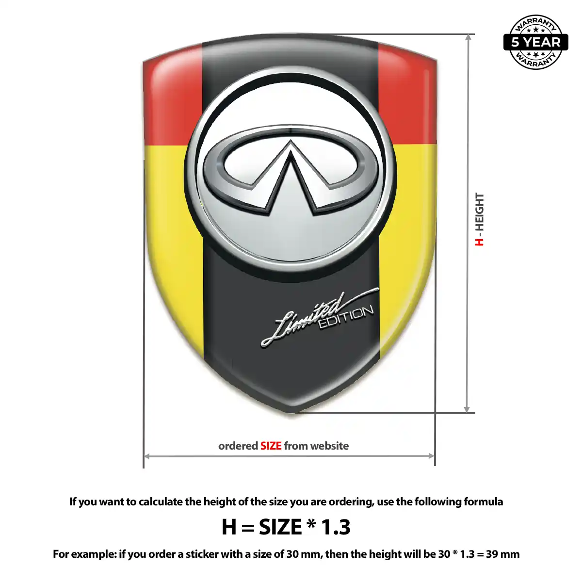 Infiniti Resin Emblem Sticker Resin Elite