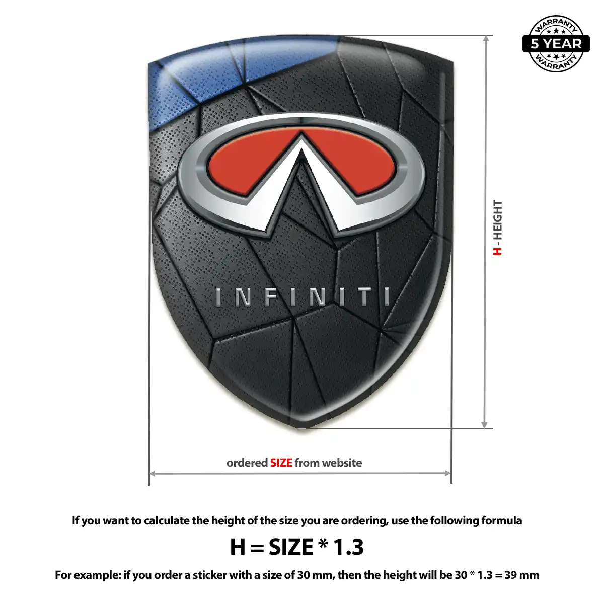 Infiniti Resin Emblem Sticker Resin Luxe