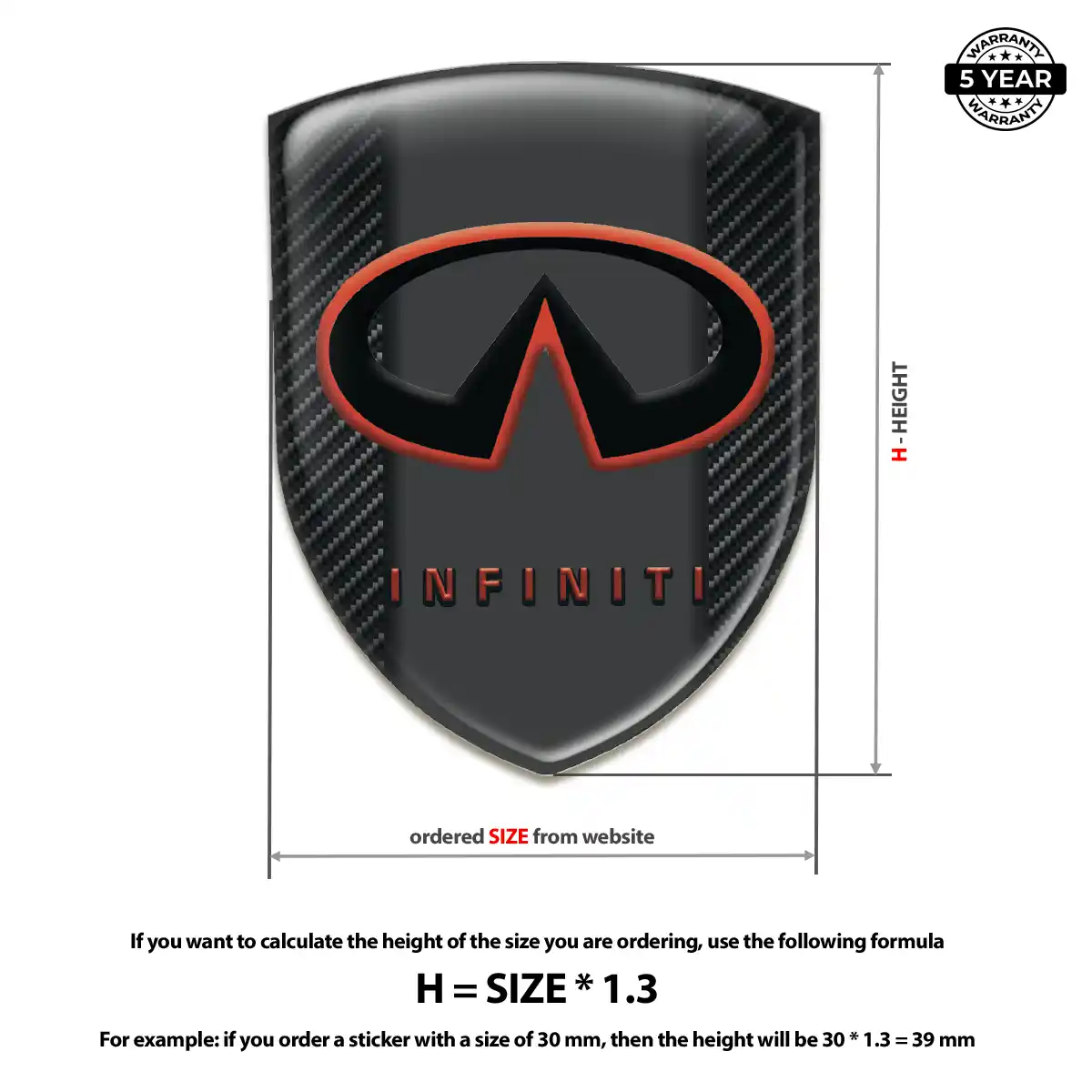 Infiniti Resin Emblem Sticker Signature Grade
