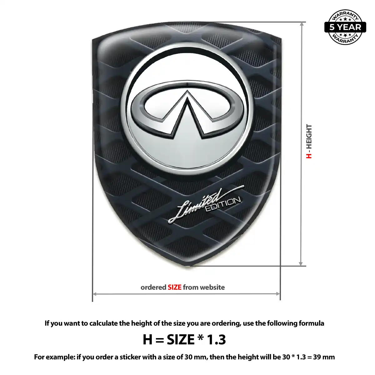 Infiniti Resin Emblem Sticker Superior Craft