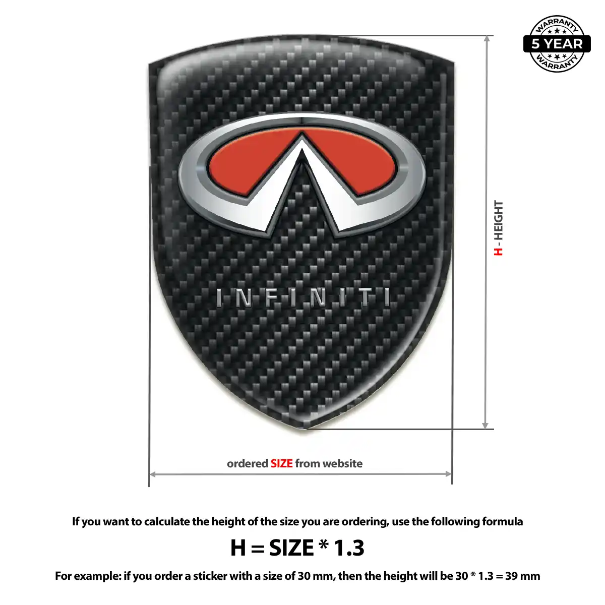 Infiniti Self Adhesive Emblem Sticker Cabin Style