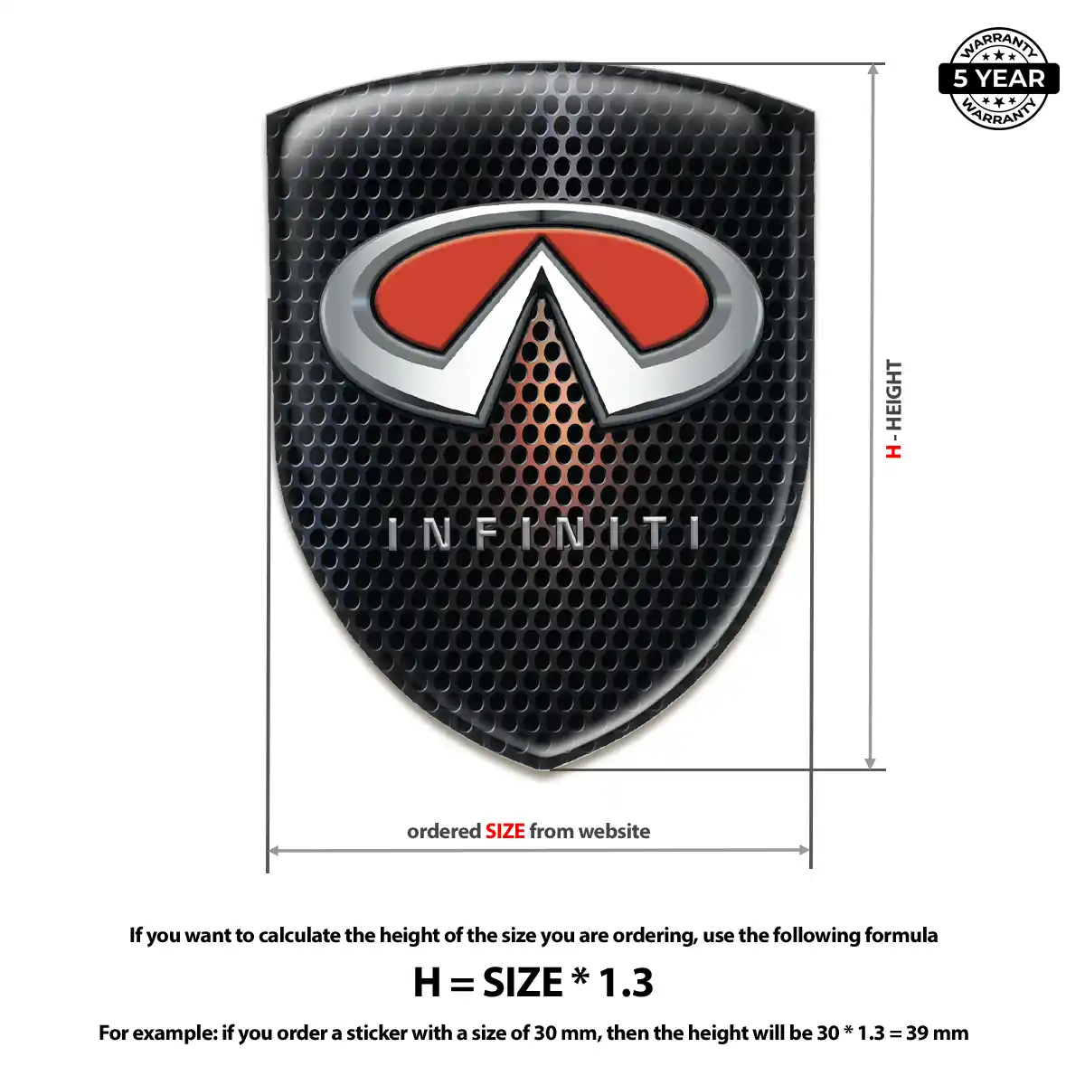 Infiniti Self Adhesive Emblem Sticker Elite Finish