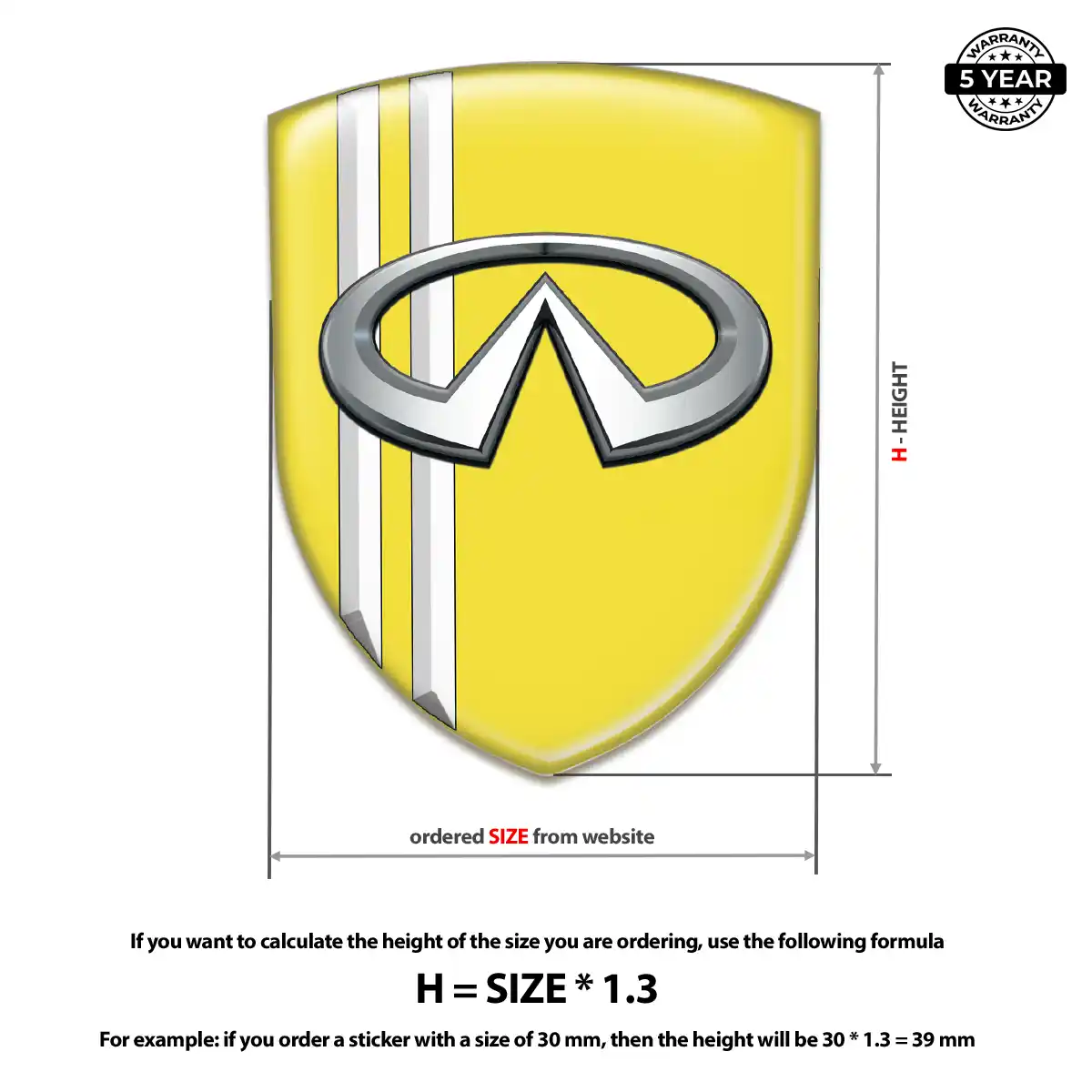 Infiniti Self Adhesive Emblem Sticker Exterior Luxe