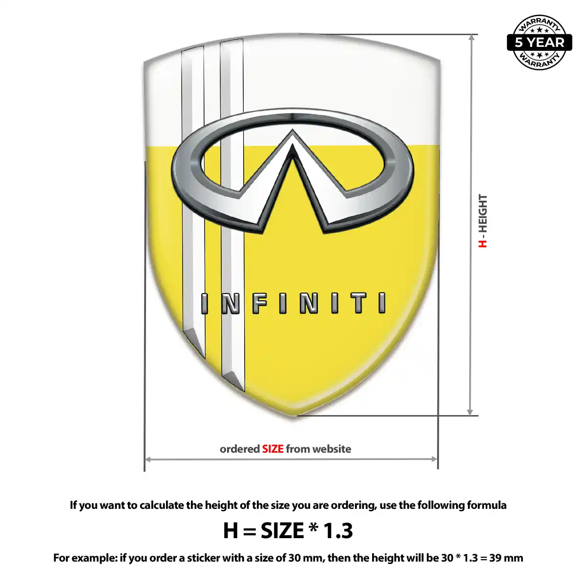 Infiniti Self Adhesive Emblem Sticker Interior Luxe