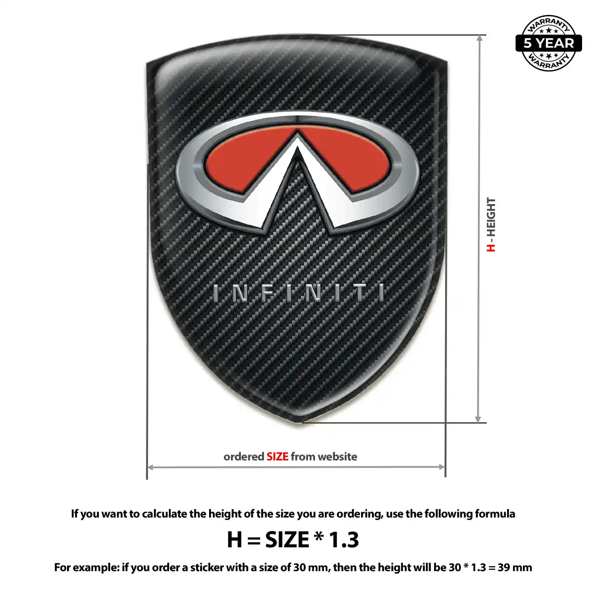 Infiniti Self Adhesive Emblem Sticker Noble Edition