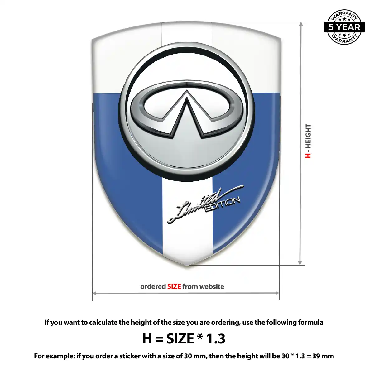 Infiniti Self Adhesive Emblem Sticker Opulent Line