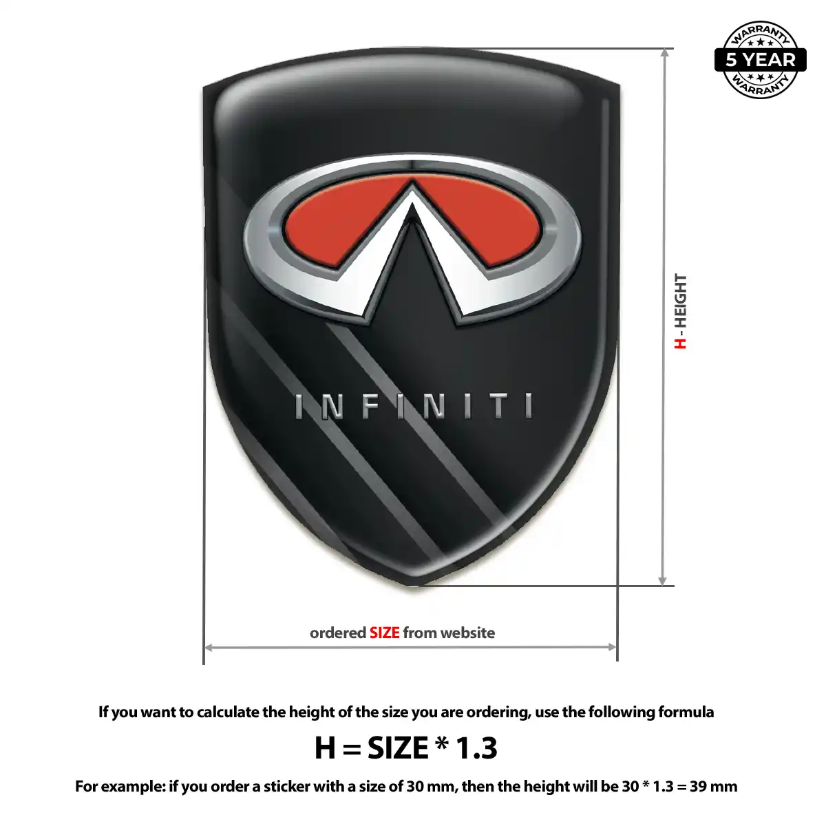 Infiniti Self Adhesive Emblem Sticker Outer Style