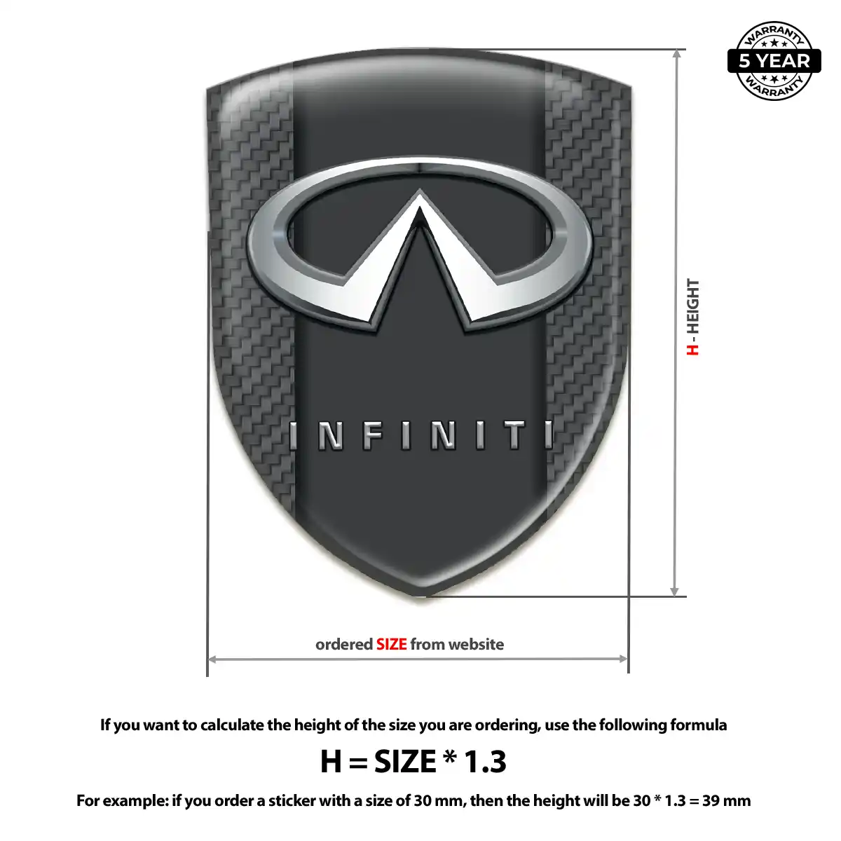 Infiniti Self Adhesive Emblem Sticker Performance Style